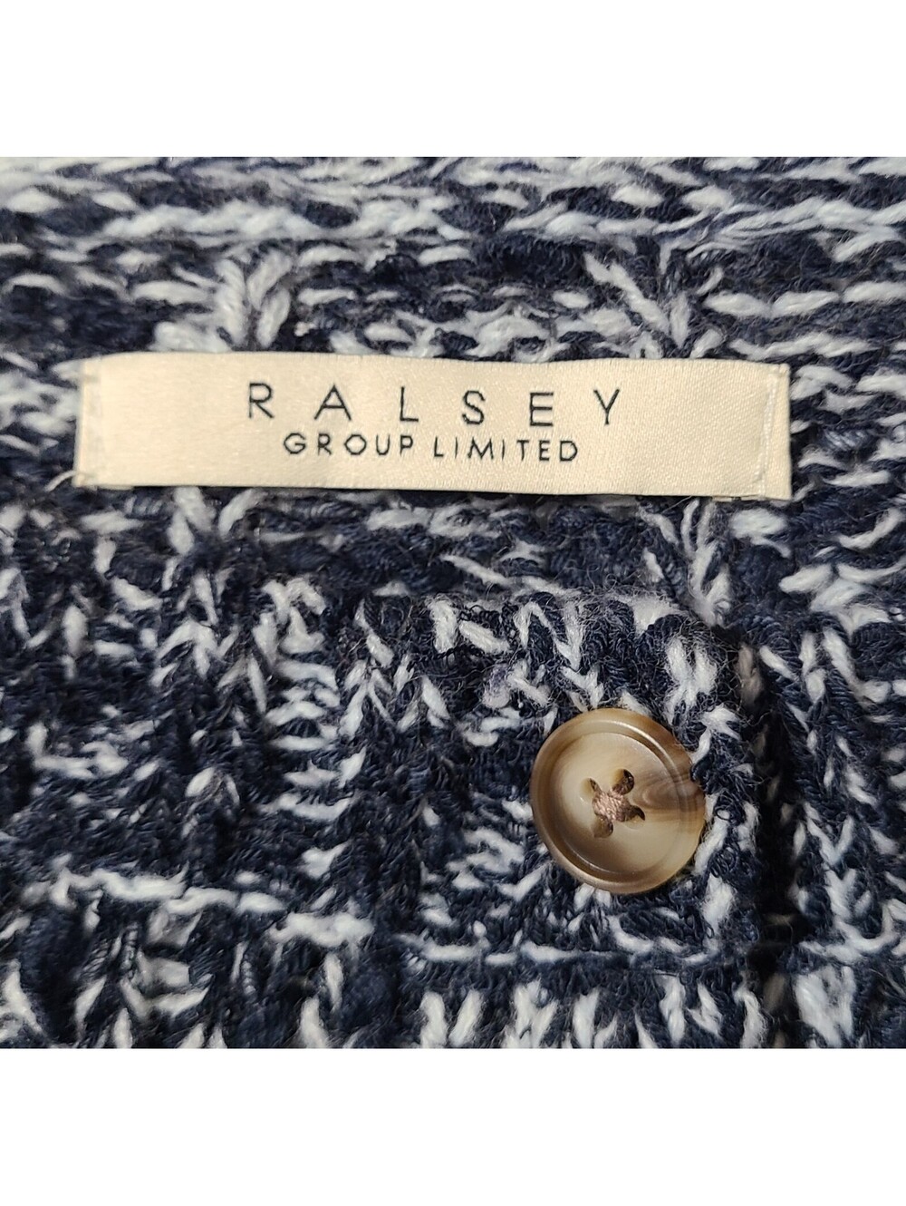 Vtg Ralsey Cropped Marled Chunky Knit Sweater Womens Size Large Button Cardigan - Picture 5 of 8